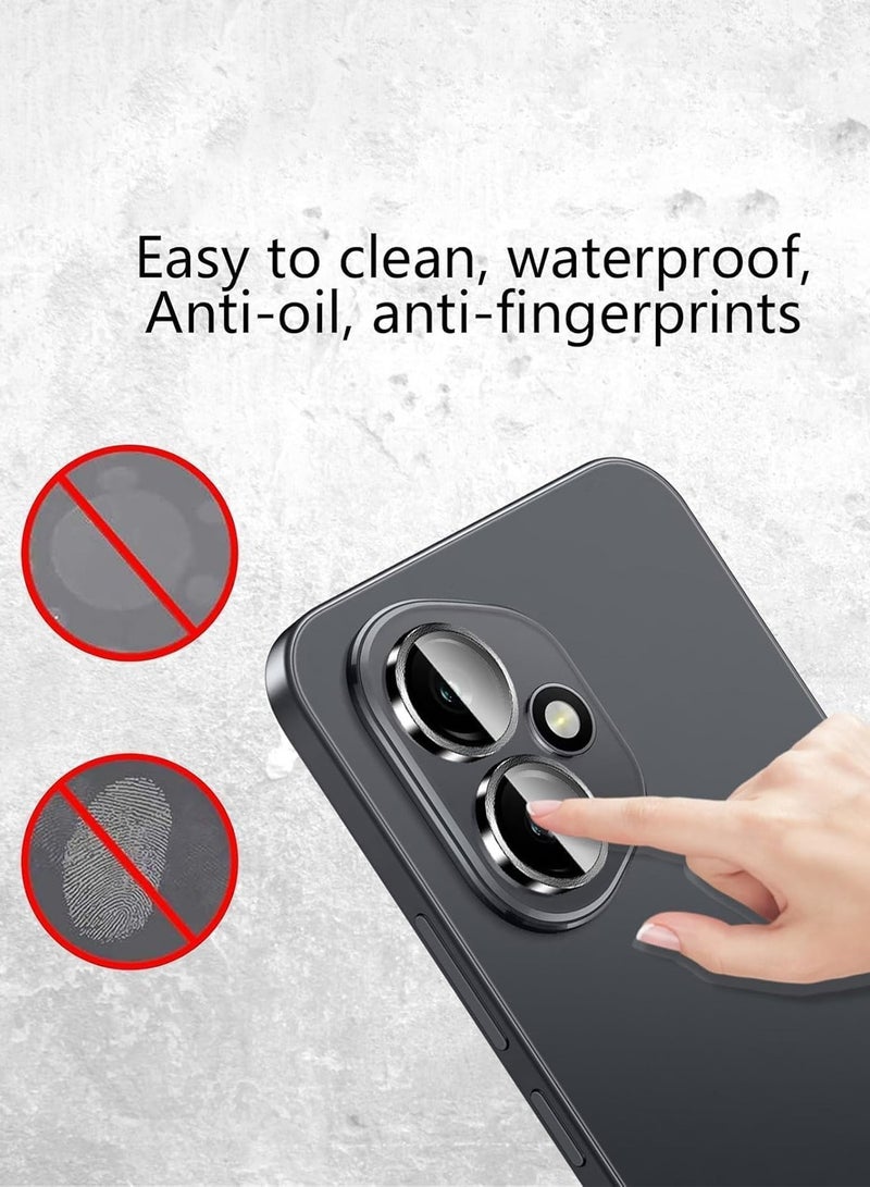 Wtech Honor 400 5G 2025 Premium Alloy Ring Camera Lens Tempered Glass Protector Shield (MLGICR) - Clear/Black - Image 4